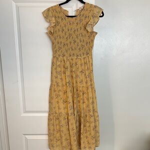 Floral yellow maxi dress